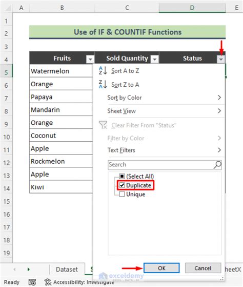 how to find duplicates in excel and move to another sheet