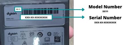 how to find dyson model from serial number