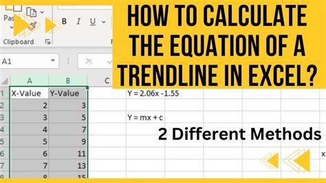 how to find equation trendline excel