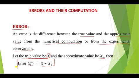 how to find error in numerical analysis