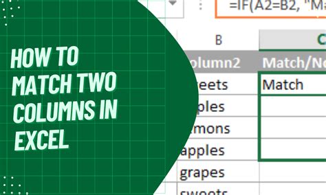 how to find exact match between two columns in excel