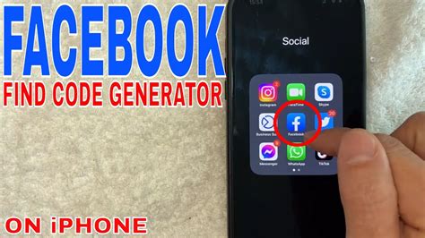 how to find facebook code generator on iphone