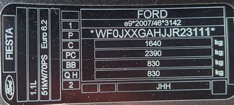 how to find ford fiesta colour code