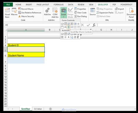 how to find form controls in excel