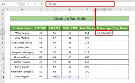how to find grade in excel 2007