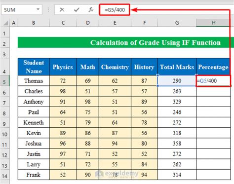 how to find grading in excel