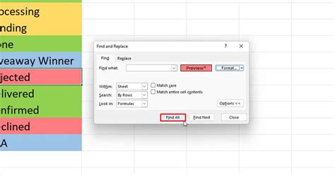 how to find highlighted cells in excel