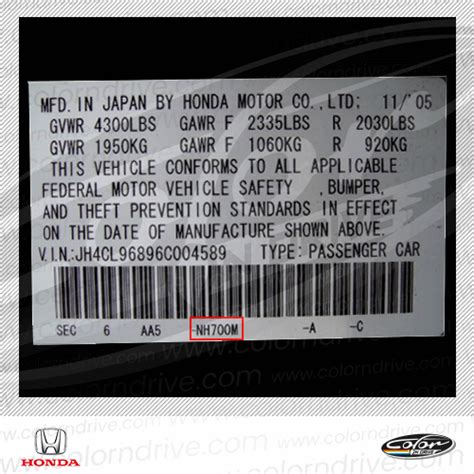 how to find honda civic paint code