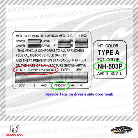 how to find honda colour code