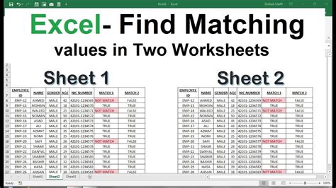 how to find matching numbers in excel columns