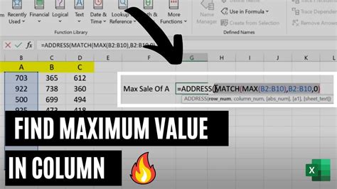 how to find max value in excel sheet