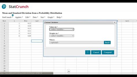 how to find mean absolute deviation in statcrunch