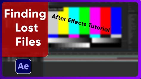 how to find missing effects in after effects