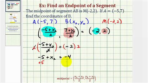 how to find missing endpoint with midpoint formula