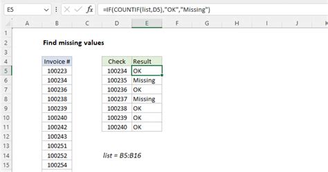 how to find missing value in excel with two columns