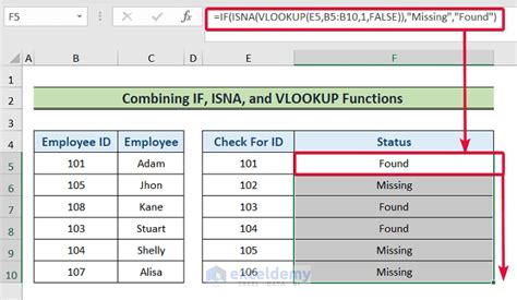 how to find missing values in excel using vlookup