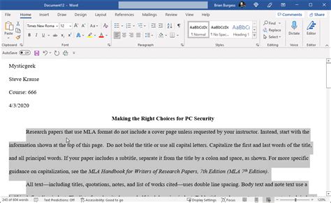 how to find mla format on microsoft word