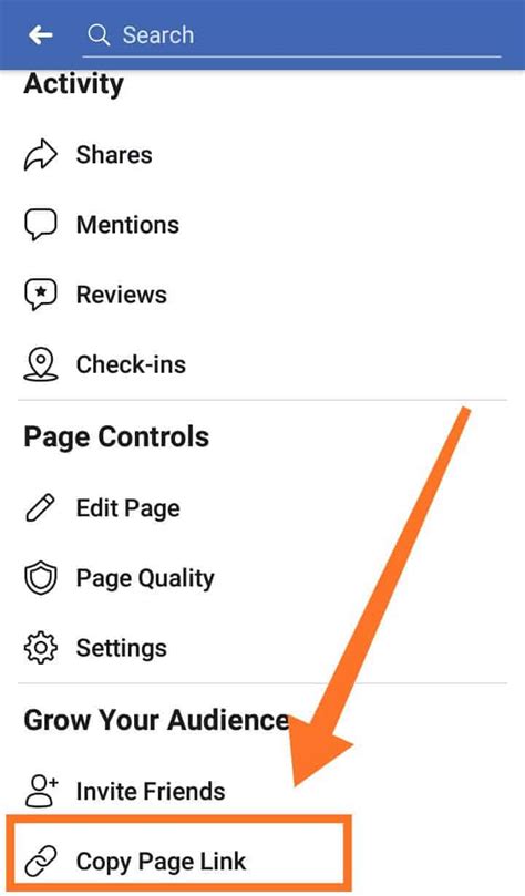 how to find my facebook page link