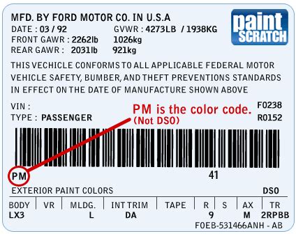 how to find my ford paint code