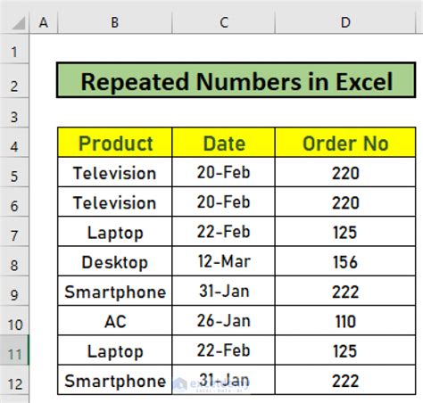 how to find number of repeated names in excel