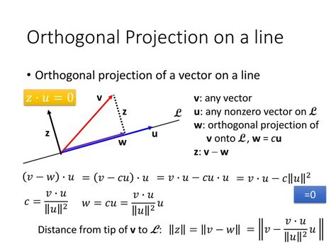 how to find orthogonal vector projection