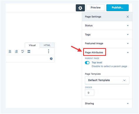 how to find page attributes in wordpress