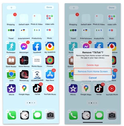 how to find remove app from home screen