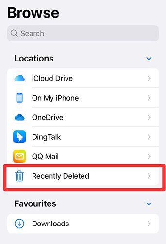 how to find removed folder on iphone