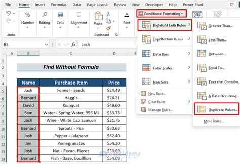 how to find repeated cells in excel