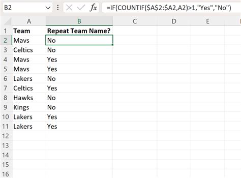 how to find repeated words in excel sheet