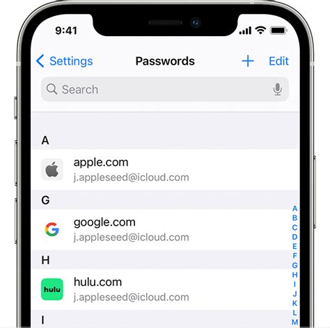 how to find saved passwords on iphone 12