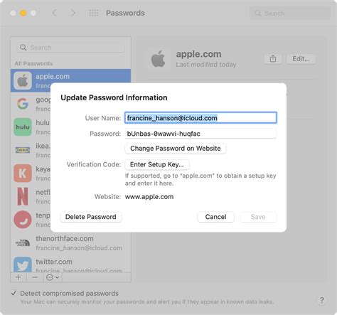 how to find saved passwords on mac computer
