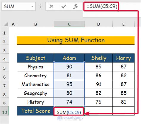 how to find score in excel