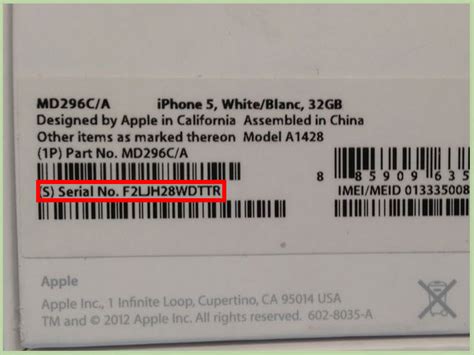 how to find serial number on iphone 5c