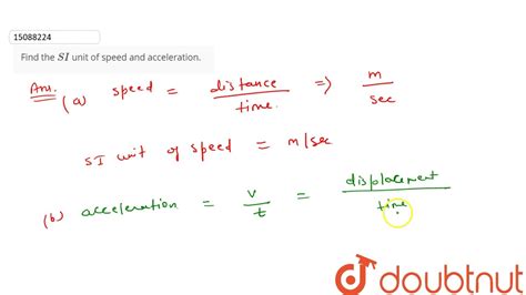 how to find si unit of acceleration