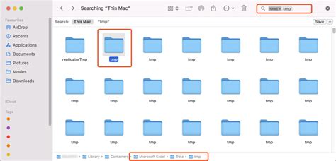 how to find temporary excel files on mac