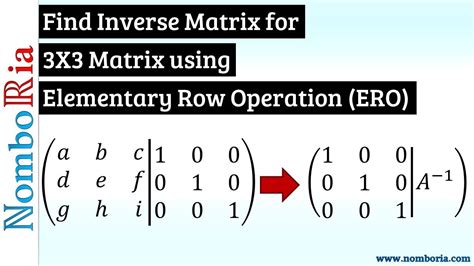 how to find the inverse of a 3x3 matrix using row reduction