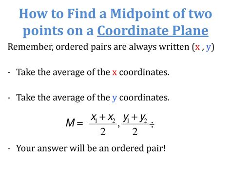 how to find the midpoint of two coordinate points