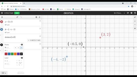 how to find the midpoint of two points on desmos