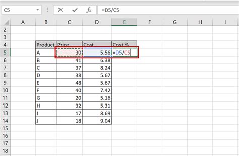 how to find the percentage of multiple numbers in excel
