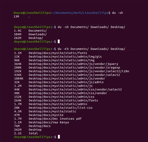 how to find total size of files in a directory in linux