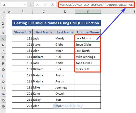 how to find unique cells in excel