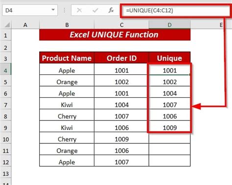 how to find unique values in excel using formula