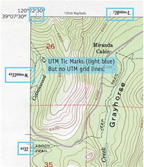 how to find utm coordinates on a topographic map