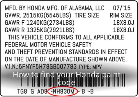 how to find your honda paint code