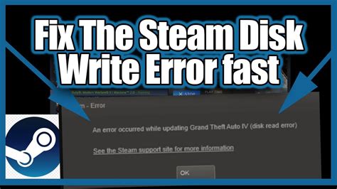 how to fix a disk write error on steam