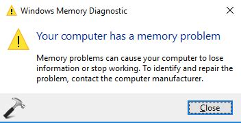 how to fix a memory problem on my pc