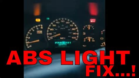 how to fix abs light on dash