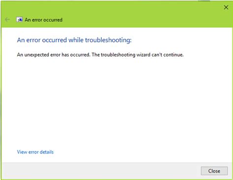 how to fix an error occurred while troubleshooting in windows 7