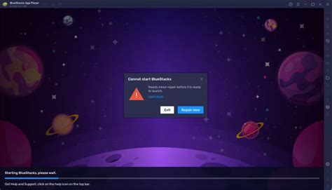 how to fix bluestacks app player error
